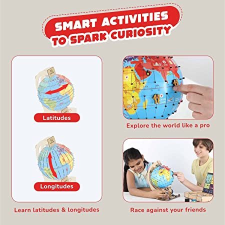 Smartivity Globe TROTTERS Augmented Reality STEM Educational DIY Fun Toy with Free App, Educational &amp; Construction based Activity Game for Kids 8 to 14, Gifts for Boys &amp; Girls, Made in India