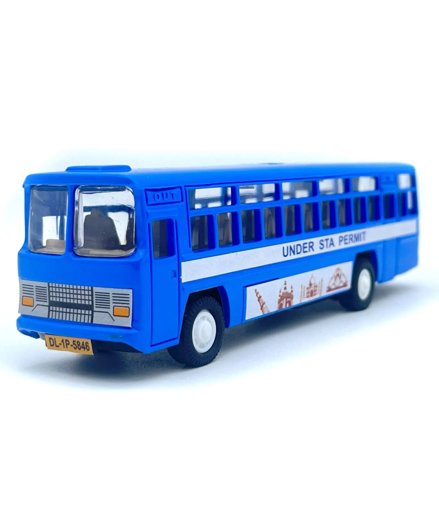Centy Public Commuters Pull Back Action City Bus Toy – Blue Die Cast Bus Model for Kids 3+ Years