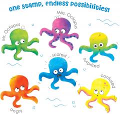 Imagi Make Stamp Art Ocean Activity Set | Wash & Reuse Colouring Craft Kit with 6 Ocean Animal Stamps & 3 Dual-Tip Stamp Pens | Creative Art & DIY Activity for Kids