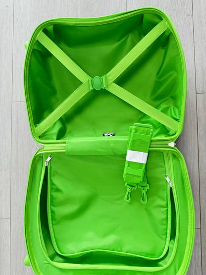 STRIDERS Jurassic World T-Rex Kids Travel Trolley Suitcase – Lightweight Ride-On Cabin Luggage with Wheels & Handle