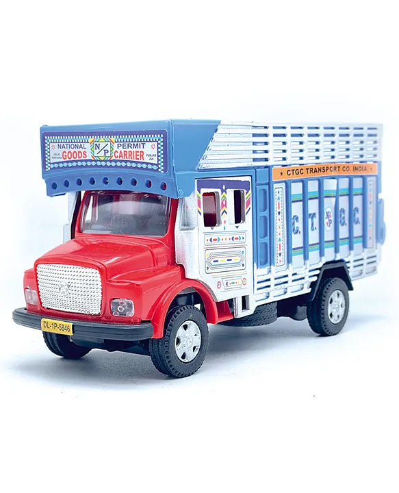 Centy Toys Mini Transporter Public Truck Pull Back Action Blue | Opening Rear Tailgate | Plastic Goods Carrier Toy Truck | 3+ Years