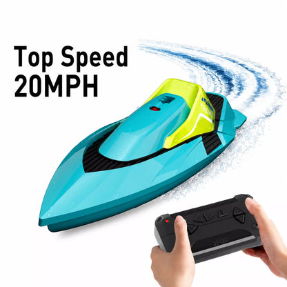 4DRC RC Racing Boat for Kids | 15 KM/H High-Speed 2.4GHz Remote Control Boat | Rechargeable Water Toy for Pools, Lakes & Rivers | 30 Min Playtime | Boys & Girls 8+ Years