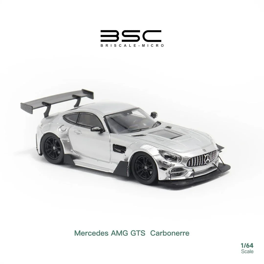 BSC 1:64 Mercedes-Benz AMG GTS Carbonerre – Diecast Collectible Car Model - Silver - Jaiman Toys
