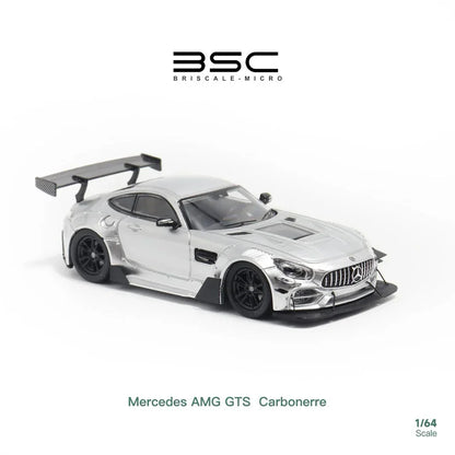 BSC 1:64 Mercedes-Benz AMG GTS Carbonerre – Diecast Collectible Car Model - Silver - Jaiman Toys