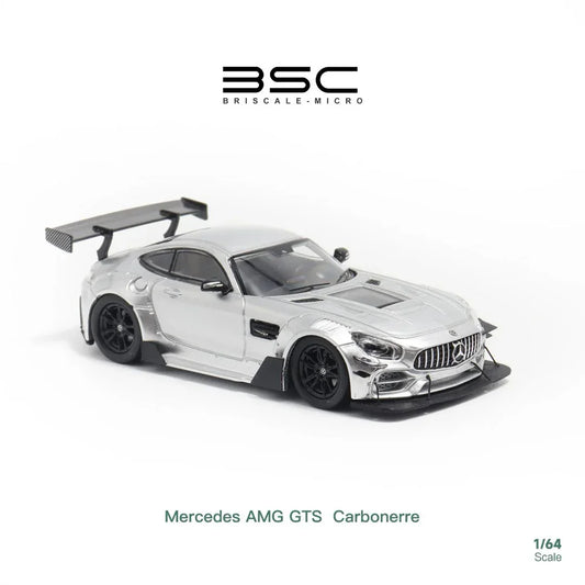 BSC 1:64 Mercedes-Benz AMG GTS Carbonerre – Diecast Collectible Car Model - Silver - Jaiman Toys