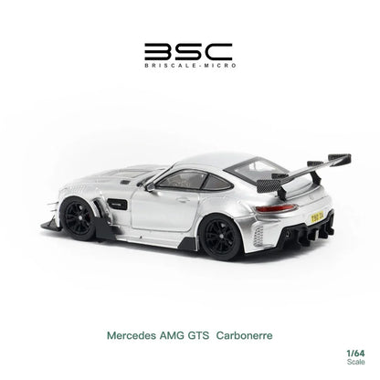 BSC 1:64 Mercedes-Benz AMG GTS Carbonerre – Diecast Collectible Car Model - Silver - Jaiman Toys