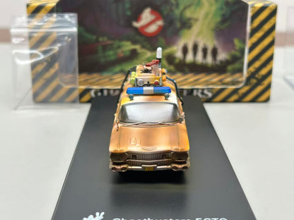 YS Model 1:64 Ghostbusters ECTO-1 Dirty Version Die-Cast Model Car | Movie Replica Collector Edition