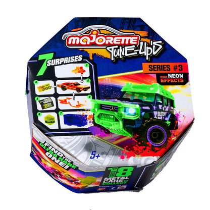 Majorette Tune-Ups Series #3 Surprise Metal Cars | Neon Effects | 7-in-1 Mystery Pack |  Die-Cast Car to Collect | Ages 5+