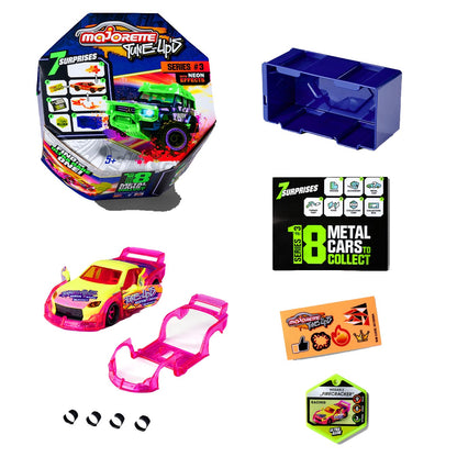 Majorette Tune-Ups Series #3 Surprise Metal Cars | Neon Effects | 7-in-1 Mystery Pack |  Die-Cast Car to Collect | Ages 5+