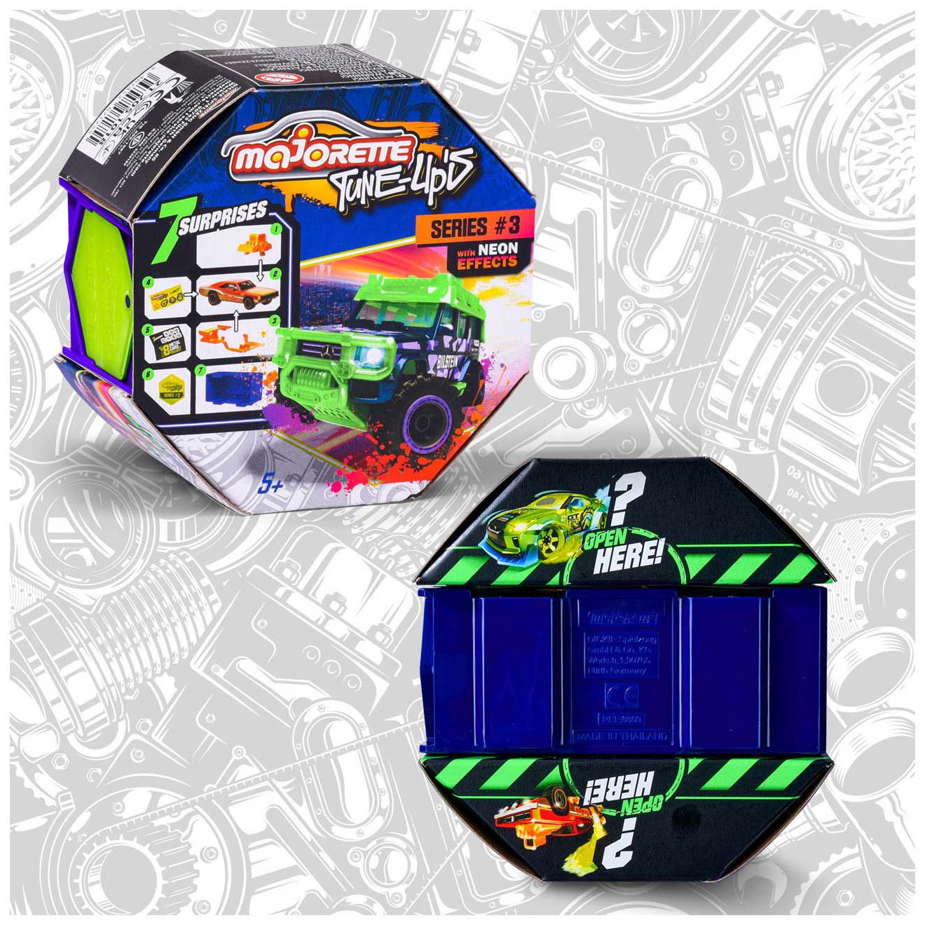 Majorette Tune-Ups Series #3 Surprise Metal Cars | Neon Effects | 7-in-1 Mystery Pack |  Die-Cast Car to Collect | Ages 5+