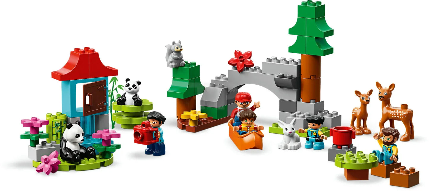 LEGO 10907 Duplo Town World Animals (121 Pcs) – Educational Building Blocks Set for Kids 2–5 Years