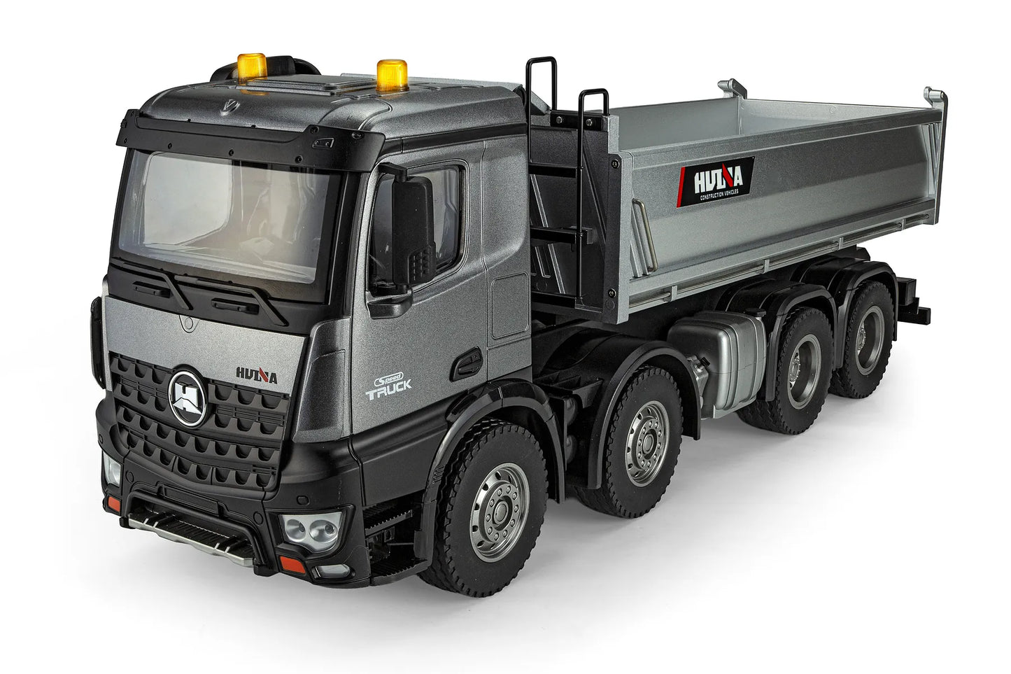 Huina Toys 1536 Pro 1:14 Scale Professional R/C Alloy Dump Truck | 13-Function 2.4GHz Remote Control Heavy Duty Construction Vehicle with Metal Dump Bed & LED Lights