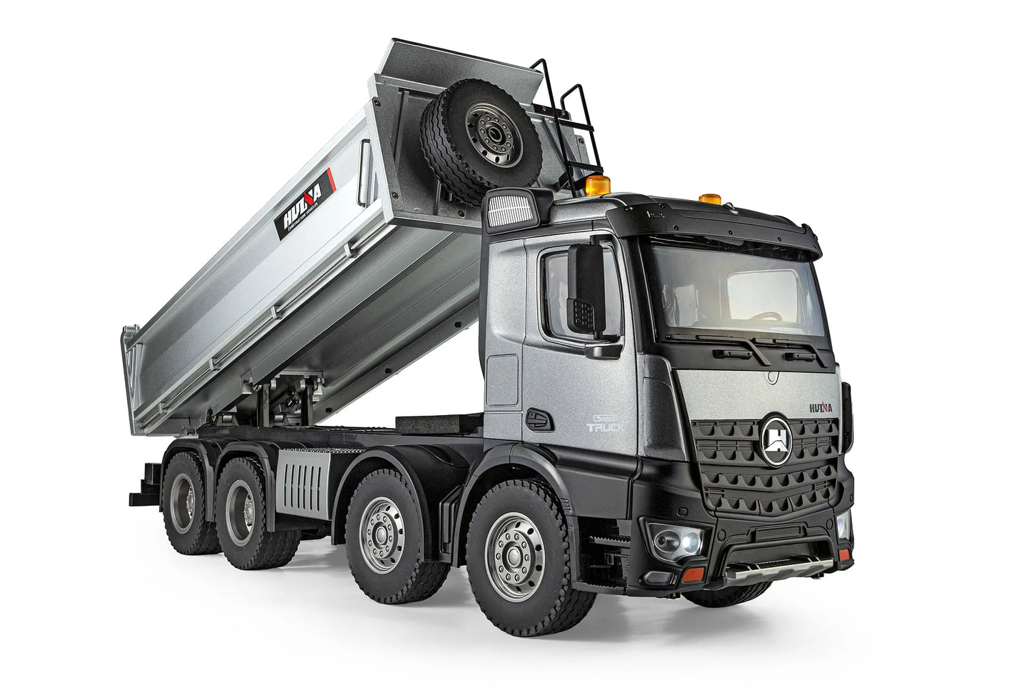 Huina Toys 1536 Pro 1:14 Scale Professional R/C Alloy Dump Truck | 13-Function 2.4GHz Remote Control Heavy Duty Construction Vehicle with Metal Dump Bed & LED Lights
