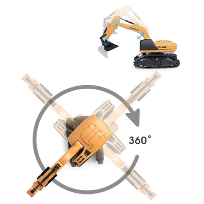 Gesture Sensing Excavator Le Neng Simulation Hydraulic Drive Remote Control Engineering Children car Model Toys - Jaiman Toys