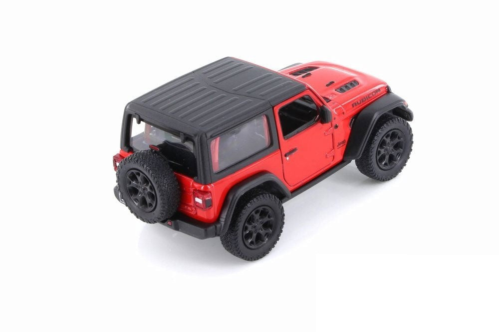 Kinsmart 1:34 2018 Jeep Wrangler Rubicon Die-Cast Model Car | Red Off-Road SUV with Opening Doors & Pull-Back Action