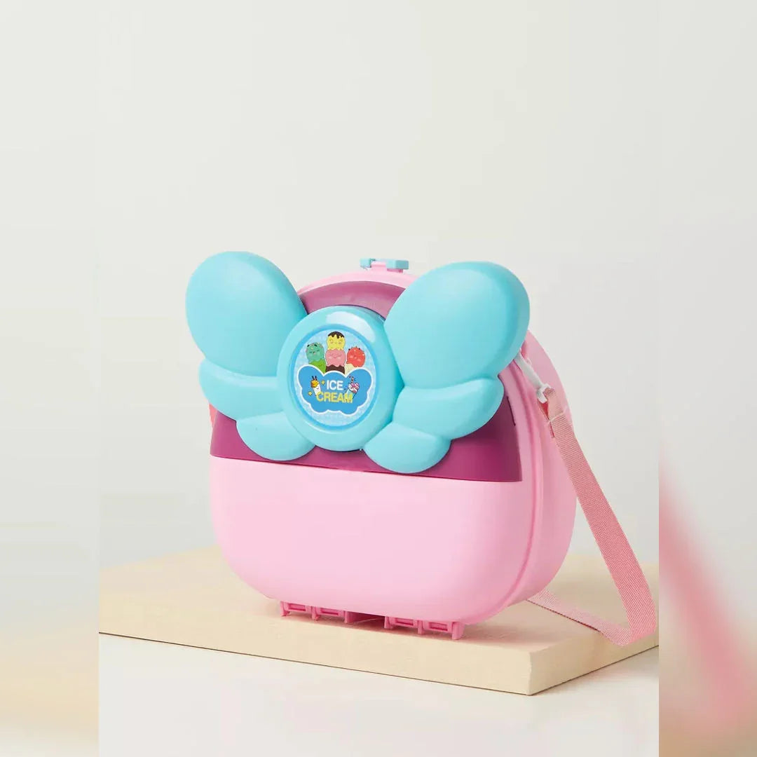 Ice Cream Shop Kitchen Set Kids Suitcase with Sound | Travel Playset & Carry Box for Girls & Boys