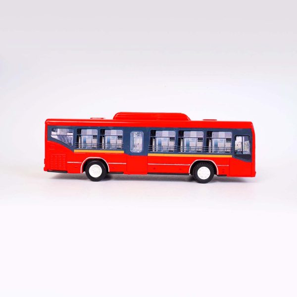 Centy Toys Public Commuters Low Floor Bus Pull Back Action Toy | Red City Bus  | Friction Powered | 3+ Years