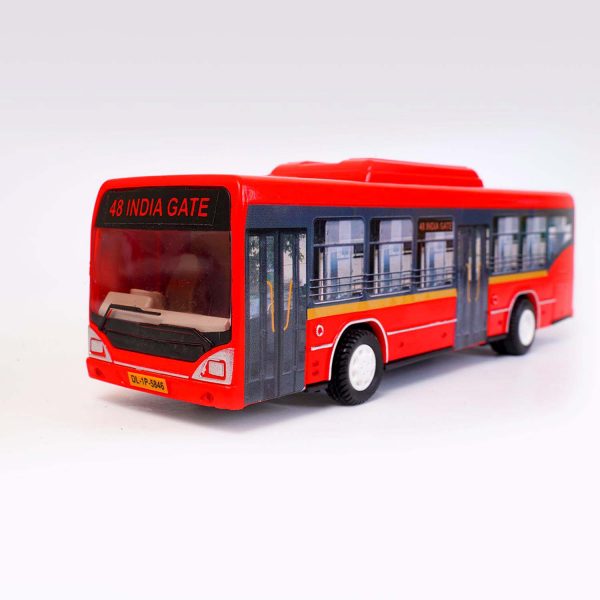 Centy Toys Public Commuters Low Floor Bus Pull Back Action Toy | Red City Bus  | Friction Powered | 3+ Years