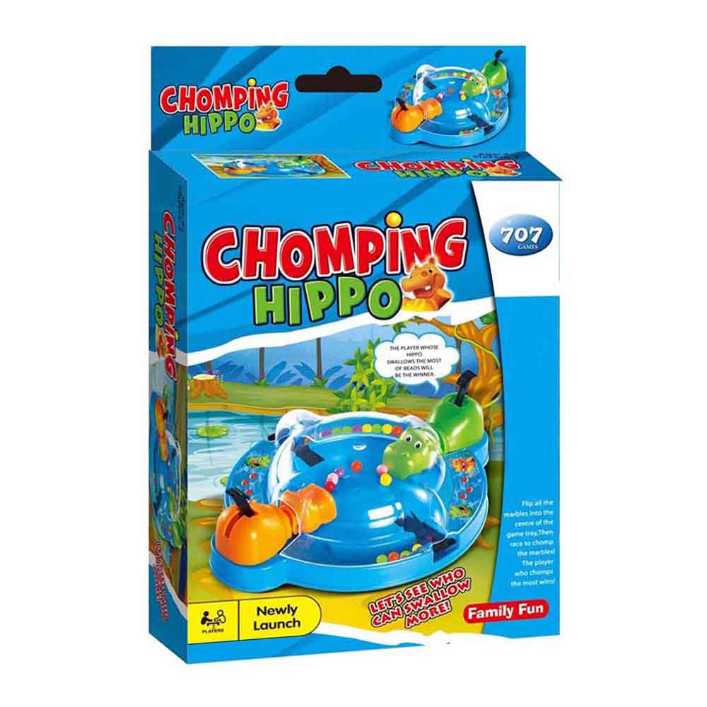 (Box Damaged) Chomping Hippo 2 Player Board Game | Fast Marble Chomping Action Game for Kids, Boys, Girls & Adults | Indoor Family Fun | Age 3+ | Newly Launched