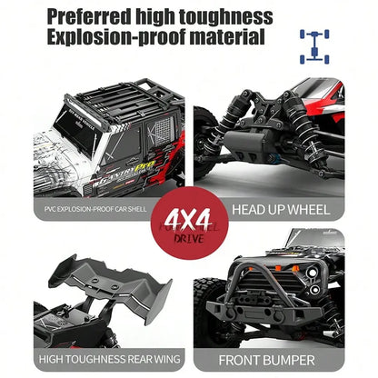 RC Model 1:16 – 16103 Pro MAX RC Car 4WD Off-Road | 70km/h Brushless High-Speed Racing Vehicle with Lights