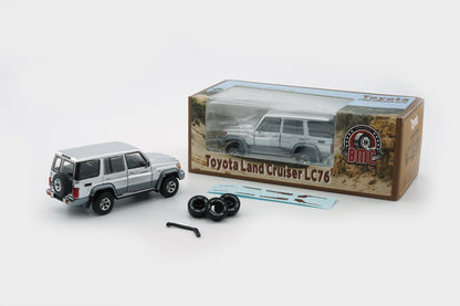 BM Creations 1:64 Toyota Land Cruiser LC76 Diecast Model Car | Premium Collectible with Opening Parts & Accessories | Three Color Variants
