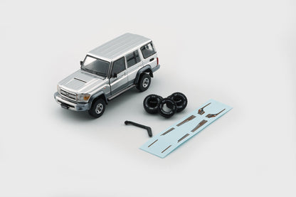 BM Creations 1:64 Toyota Land Cruiser LC76 Diecast Model Car | Premium Collectible with Opening Parts & Accessories | Three Color Variants