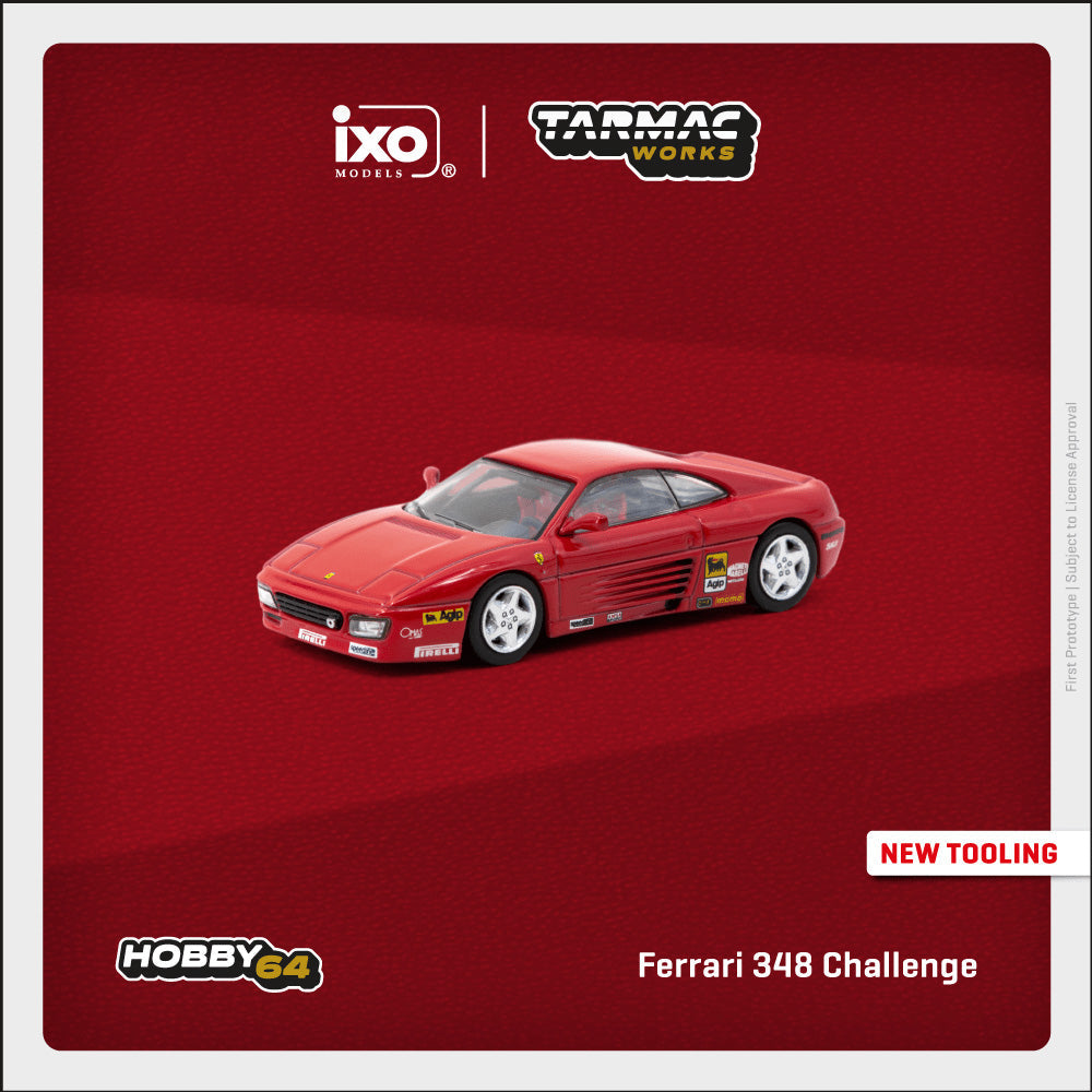 Tarmac Works 1:64 Ferrari 348 Challenge Presentation Diecast Model Car (T64-082-PRE) – Red Collectible Racing Model