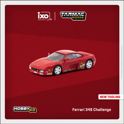 Tarmac Works 1:64 Ferrari 348 Challenge Presentation Diecast Model Car (T64-082-PRE) – Red Collectible Racing Model