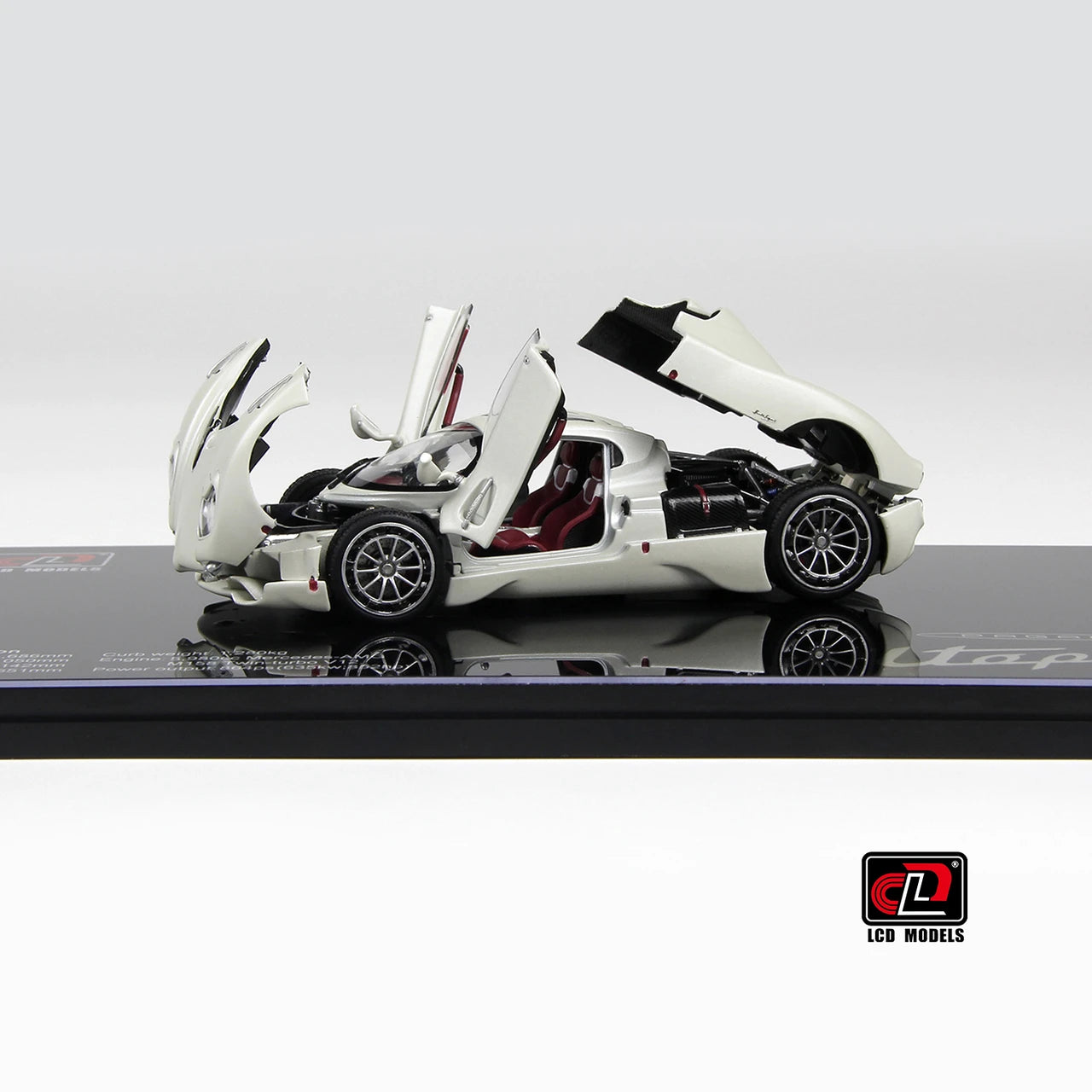 LCD Models 1:43 Pagani Utopia (White) Full Open Diecast Car Model | Premium Hypercar Collectible