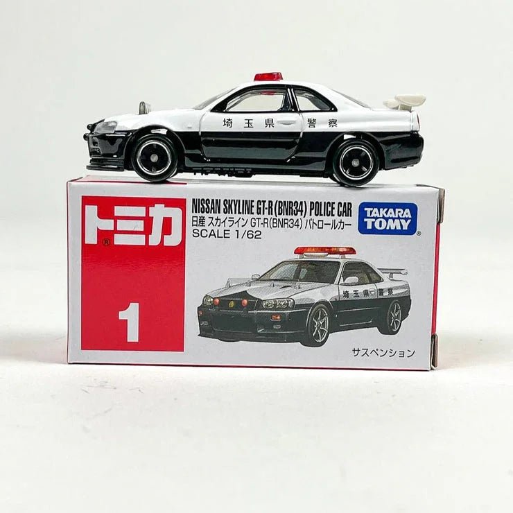 Tomica Nissan Skyline GT-R (BNR34) Patrol – Diecast Police Car Model | Collectible Miniature