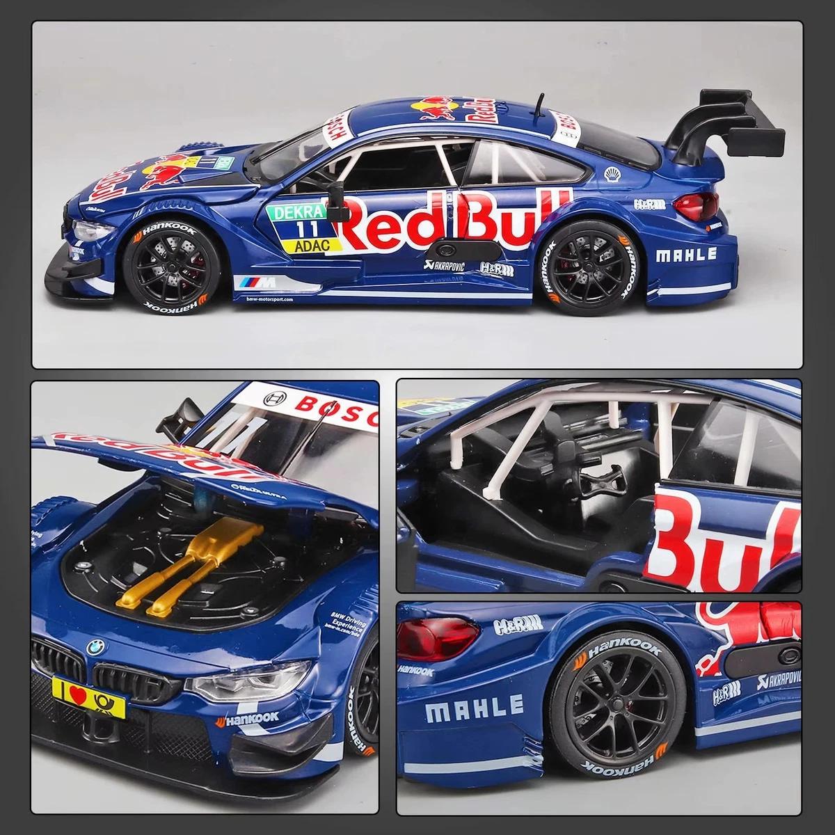 MSZ 1:24 BMW M4 DTM #11 Red Bull Livery Die-Cast Model Race Car with Openable Doors & Pull-Back Action