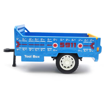 Centy Tractor Trolley Toy (Blue Trailer) | Friction Powered Farm Tractor with Detachable Cargo Trailer for Kids Age 3+