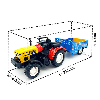 Centy Tractor Trolley Toy | Friction Powered Farm Tractor with Detachable Yellow Cargo Trailer for Kids Age 3+