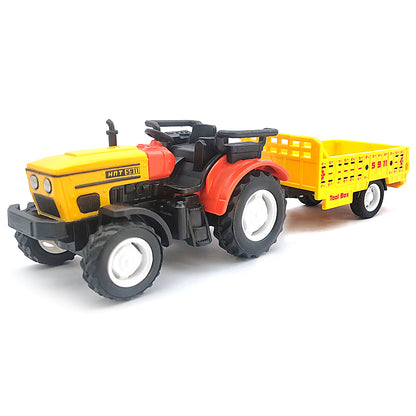 Centy Tractor Trolley Toy | Friction Powered Farm Tractor with Detachable Yellow Cargo Trailer for Kids Age 3+