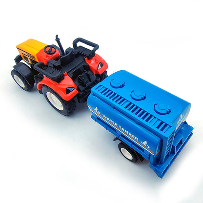 Centy Water Tractor Tanker Toy | Friction Powered Farm Tractor with Detachable Blue Trailer for Kids Age 3+