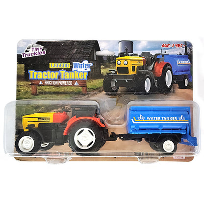 Centy Water Tractor Tanker Toy | Friction Powered Farm Tractor with Detachable Blue Trailer for Kids Age 3+