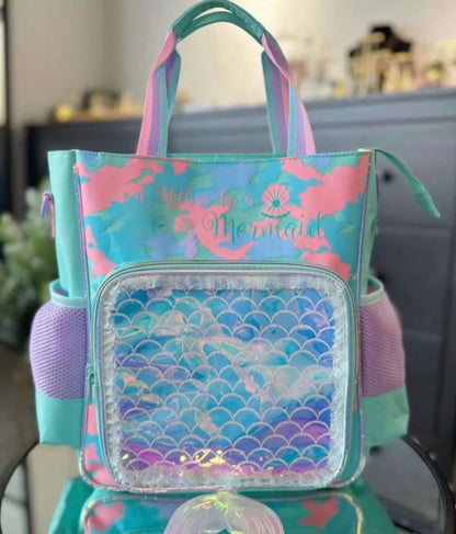 Vest Rather Be a Mermaid Kids Backpack (32 x 26 cm) | Mermaid-Themed School & Activity Bag with Holographic Front Pocket