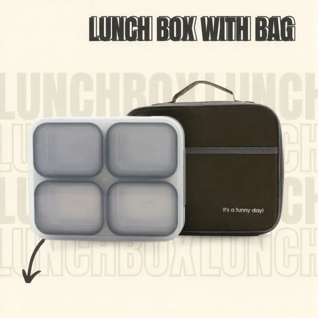 Stainless Steel Kids Lunch Box 1060ML – 4 Compartment Bento Box with Tableware & Insulated Bag | Leakproof, BPA-Free & Dishwasher Safe