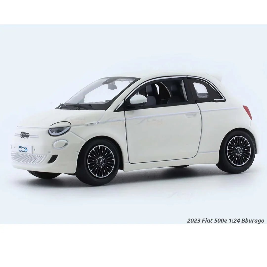 2023 Fiat 500e White 1:24 Scale Diecast Model Car by Bburago – Official Licensed Collectible - Jaiman Toys