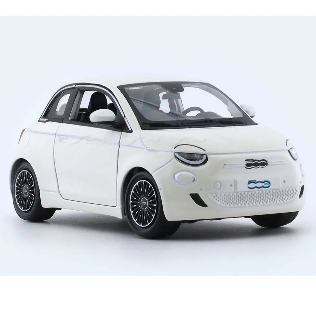 2023 Fiat 500e White 1:24 Scale Diecast Model Car by Bburago – Official Licensed Collectible - Jaiman Toys
