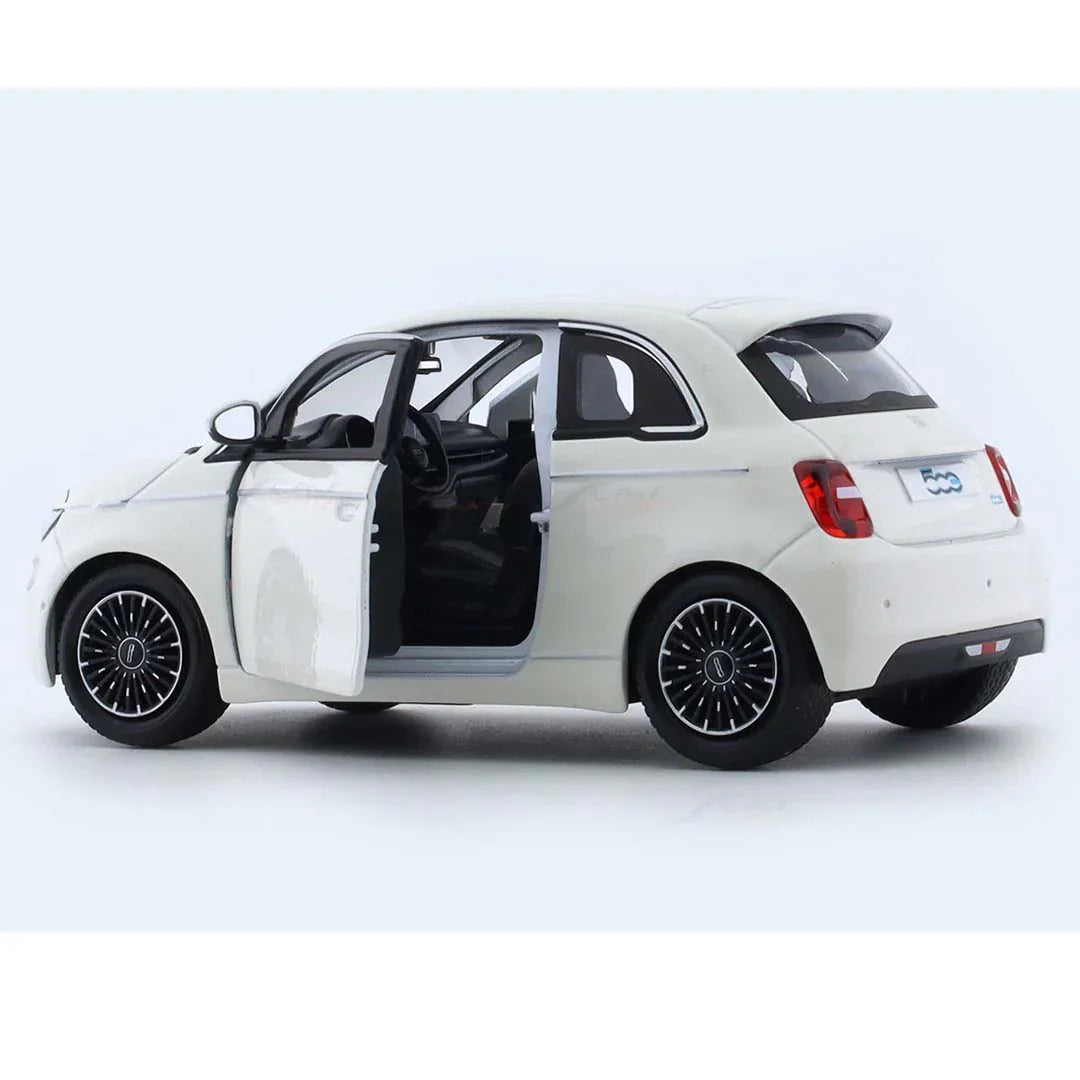 2023 Fiat 500e White 1:24 Scale Diecast Model Car by Bburago – Official Licensed Collectible - Jaiman Toys