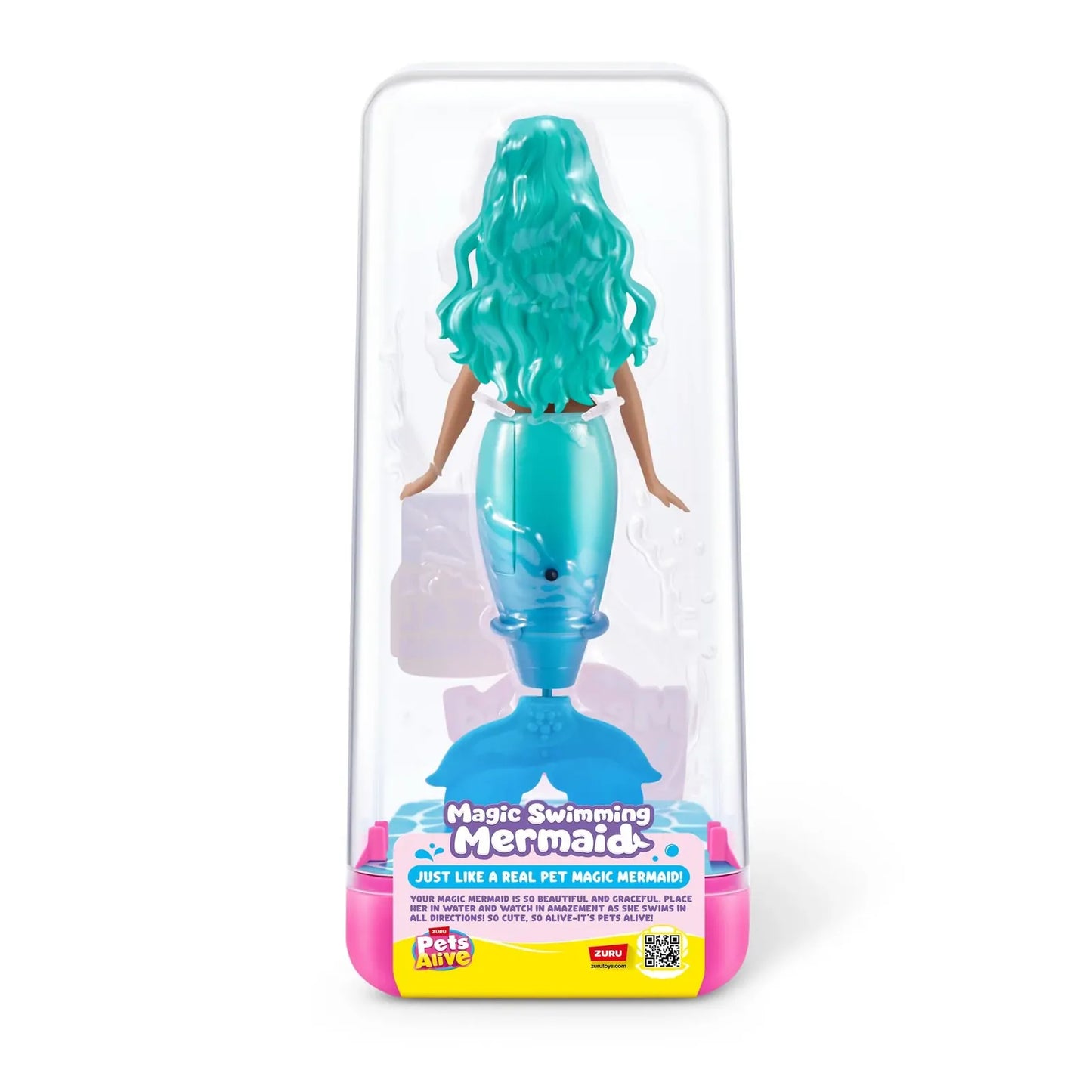 Zuru Pets Alive Magic Swimming Mermaid Doll – Water-Activated Interactive Mermaid Toy with Moving Tail, Realistic Swimming Action, Colourful Fantasy Design, Bath Time, Pool & Water Play Toy for Kids