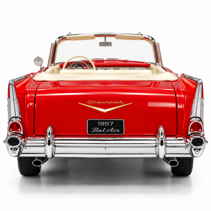 Maisto Special Collection 1957 Chevrolet Bel Air Convertible 1:18 Scale Diecast Metal Model Car – Red with Cream Interior, Premium Collectible Display Model for Car Enthusiasts, Ages 14+