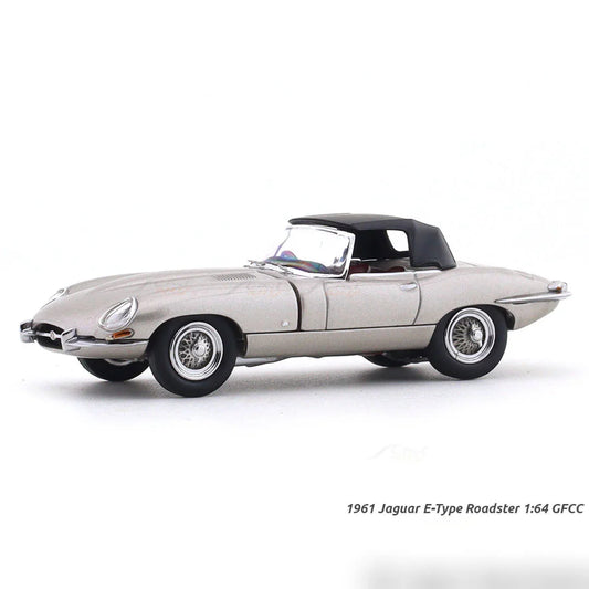 GFCC 1:64 Jaguar E-Type 1961 Roadster  Silver Diecast Car Model