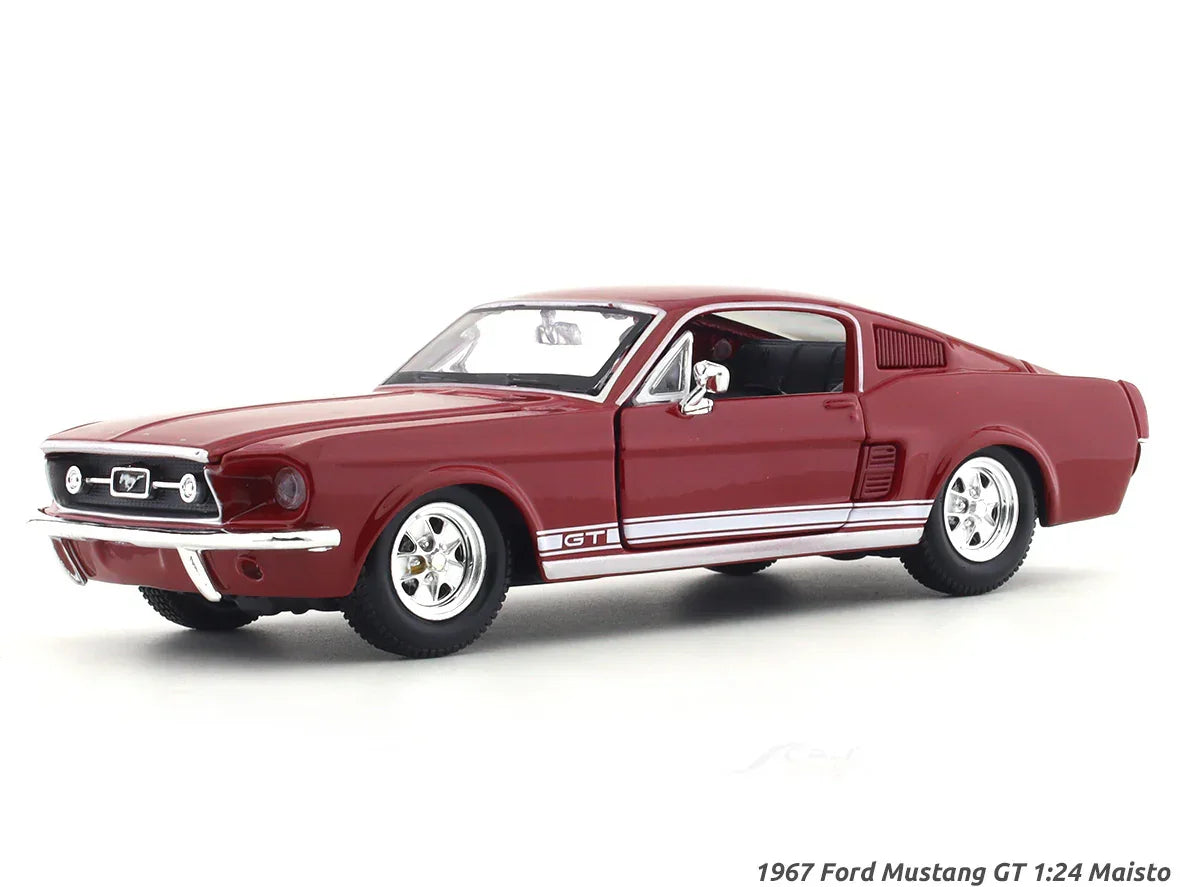 Maisto 1:24 Scale Die‑Cast Model – 1967 Ford Mustang GT (Red Hardtop) - Jaiman Toys