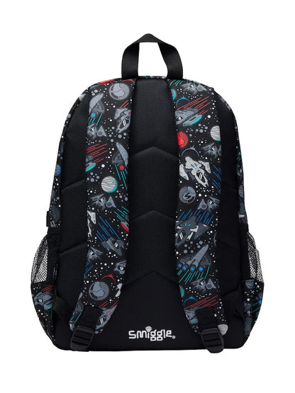 Smiggle Astronaut Space Backpack 42cm with 3D Helmet Pocket, Laptop Sleeve & Dual Bottle Pockets – Black