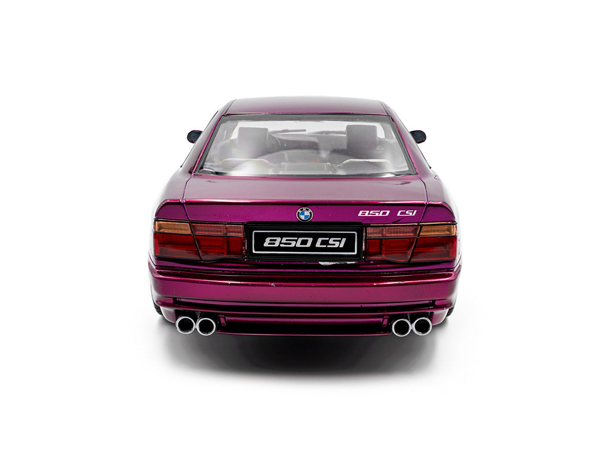 Solido 1:18 BMW 850 CSI (E31) Die-Cast Model Car – Metallic Magenta Collector Scale Sports Coupe