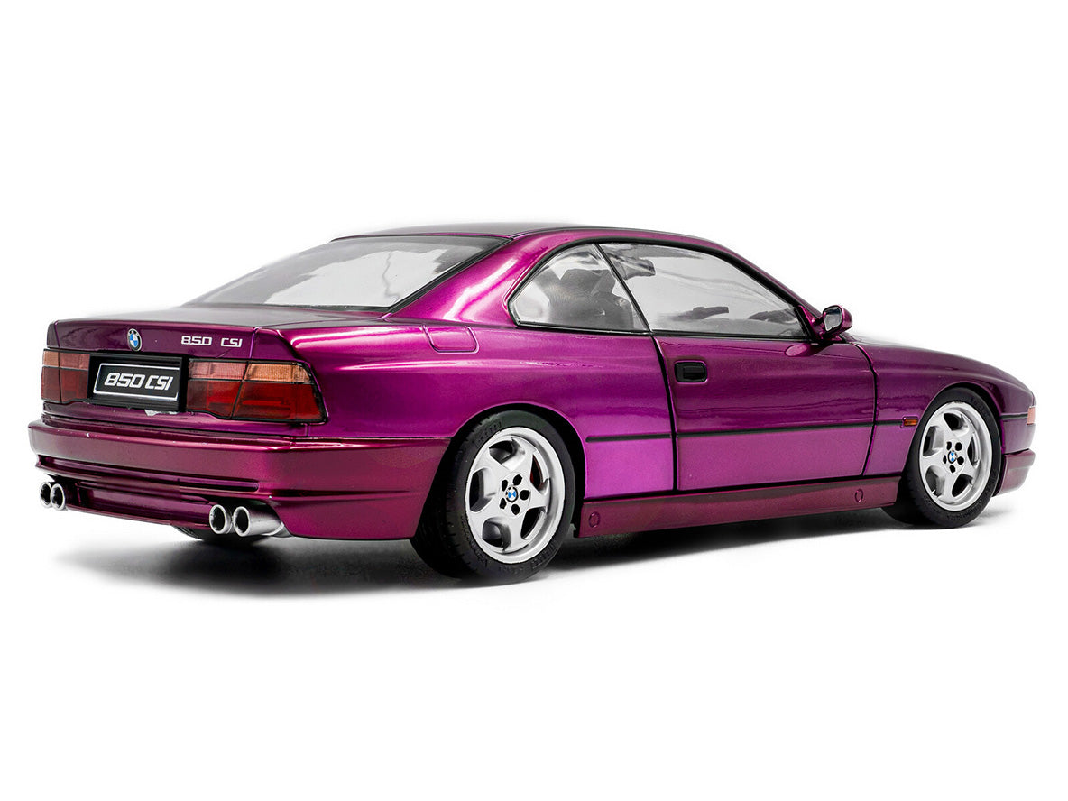 Solido 1:18 BMW 850 CSI (E31) Die-Cast Model Car – Metallic Magenta Collector Scale Sports Coupe