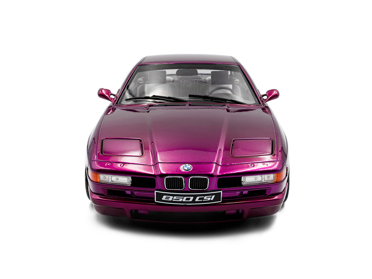 Solido 1:18 BMW 850 CSI (E31) Die-Cast Model Car – Metallic Magenta Collector Scale Sports Coupe
