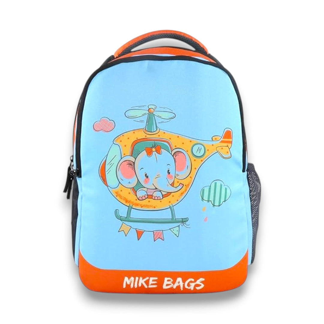 Cartoon Elephant School Backpack 14 Inch – Kids Cute Helicopter Elephant School Bag for Nursery & Kindergarten